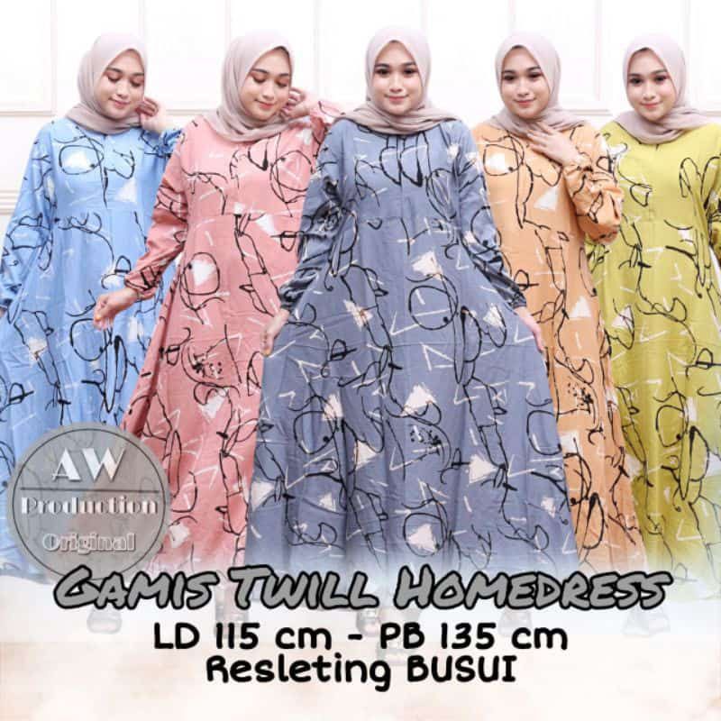 Gamis Jumbo Twill Ori Soft Abstrak Resleting Depan Busui Bumil Frendly Baju Gamis  Terkini  Homedres