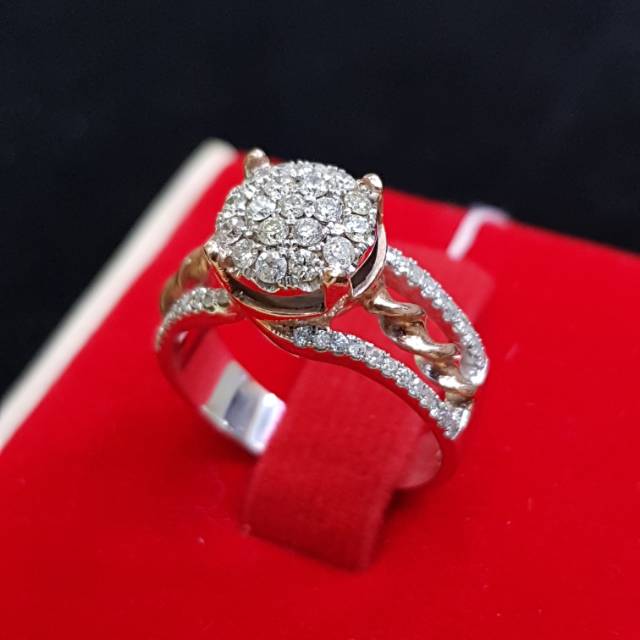 Cincin emas berlian eropa asli dan natural