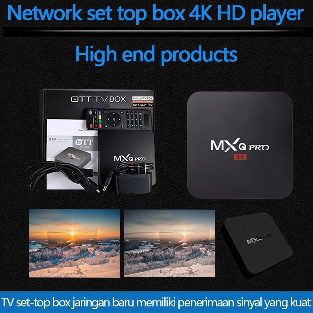 4K Android 10 TV BOX 2+16GB &amp; 4GB+32GB &amp; 8GB+64GB TV BOX Android MXQ Pro Pointer Keyboard 4K Internet Wifi Smart TV Indihome MXQ