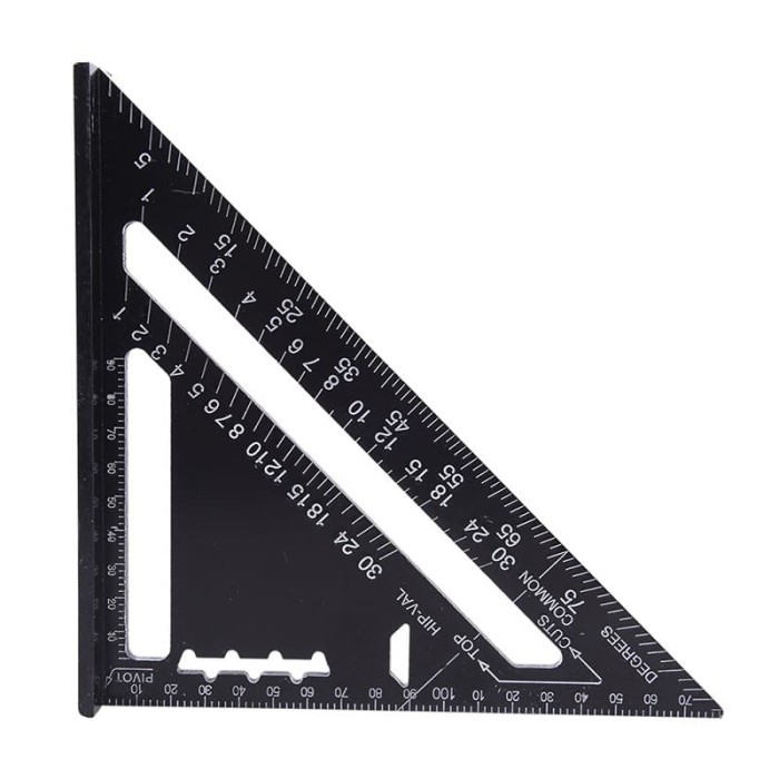 Penggaris Siku Segitiga Sudut Speed Square METRIC Tukang Kombinas AK06