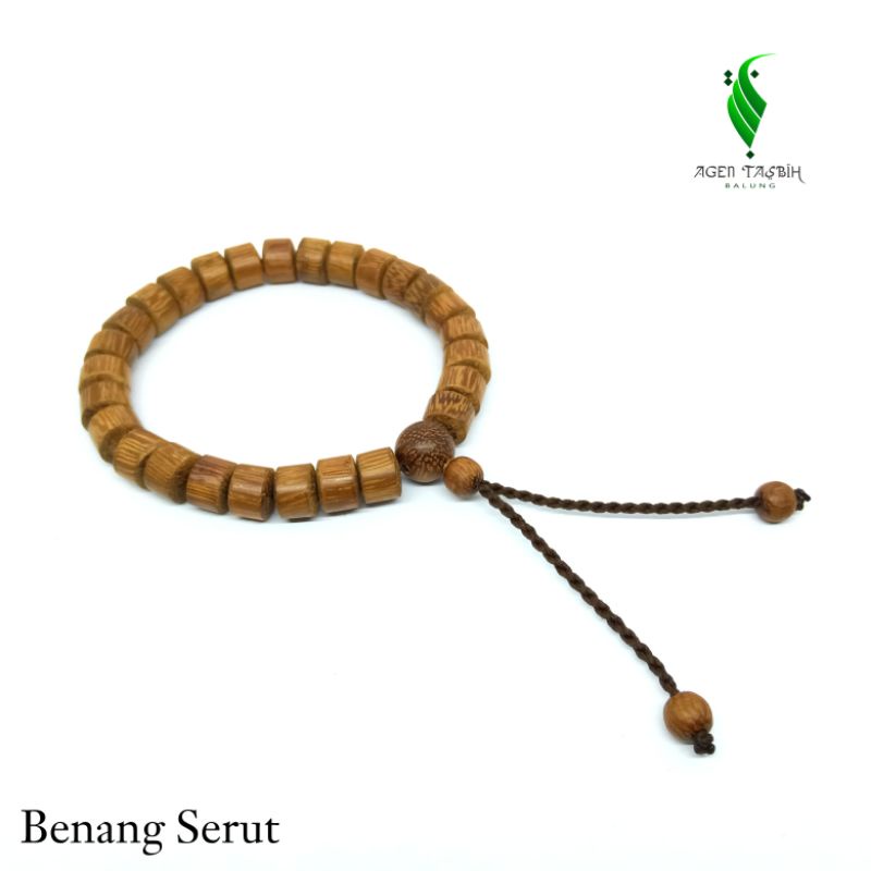 Gelang Kayu Galih Kelor Emas Motif Tabung Size 8mm ORIGINAL!!;