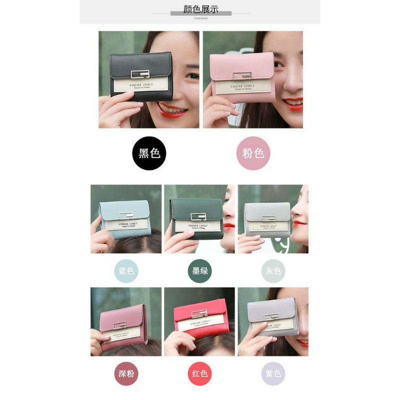 Dompet lipat wanita medium korea import wallet cyutebags