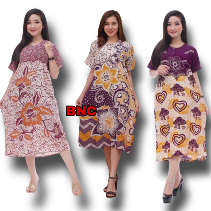 Daster Kencana Ungu Batik - Lengan pendek