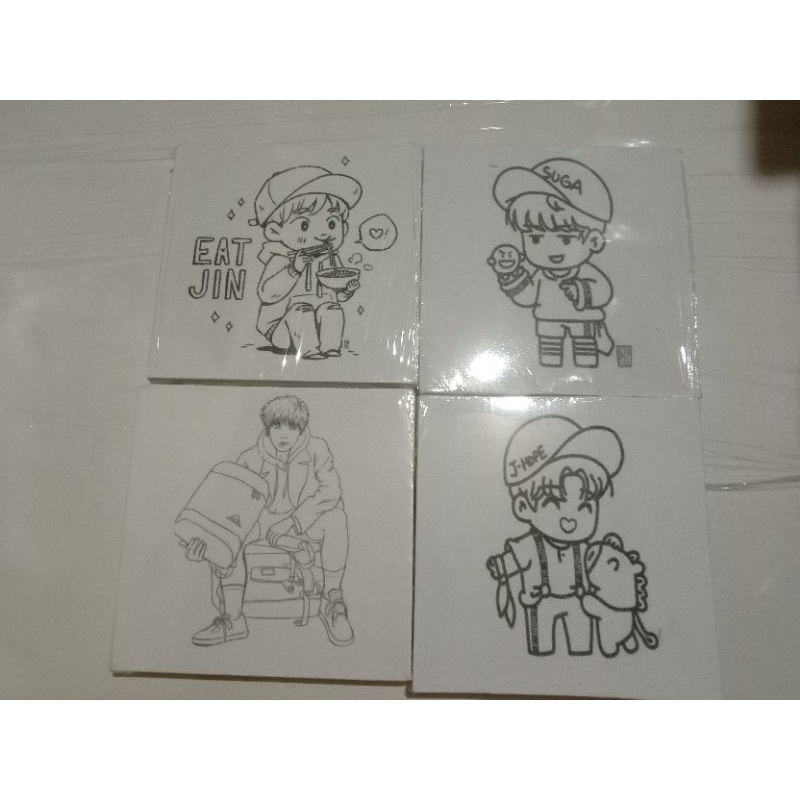 

Kanvas Lukis Sketsa BT21 20X20