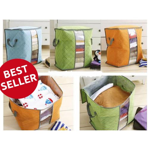 Travelmate [PROMO] Storage Bag berdiri Box Tempat Penyimpanan Pakaian, selimut &amp; bed cover