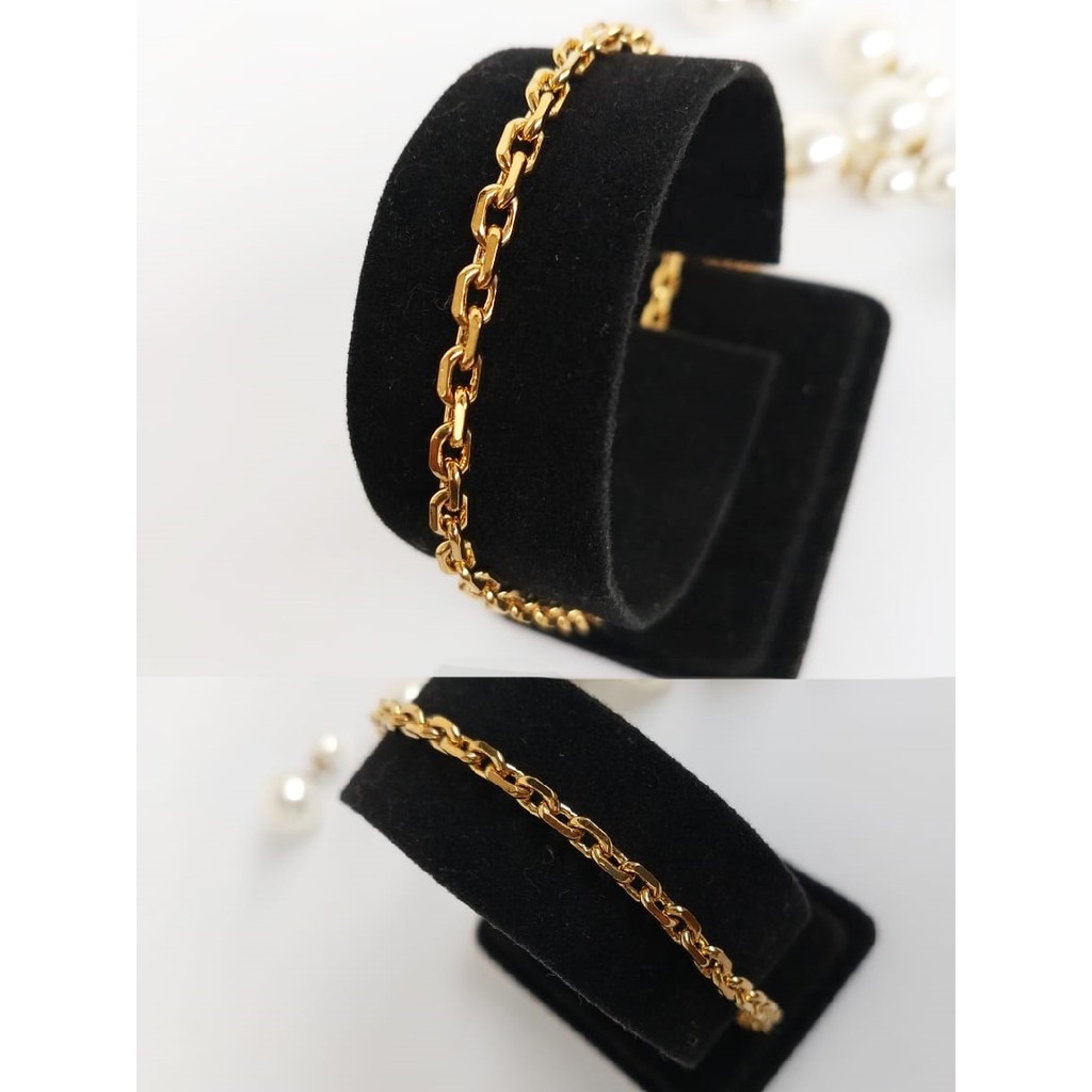 Gelang Tangan Rantai Medan 18cm Lapis Mas 24k