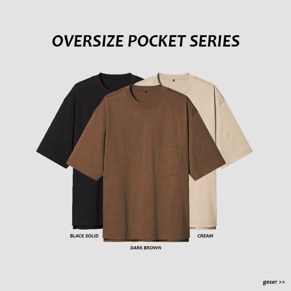 Kaos Polos Oversize Pocket Black Solid - Kaos Oversize Polos Hitam Solid | Fabric and Basic