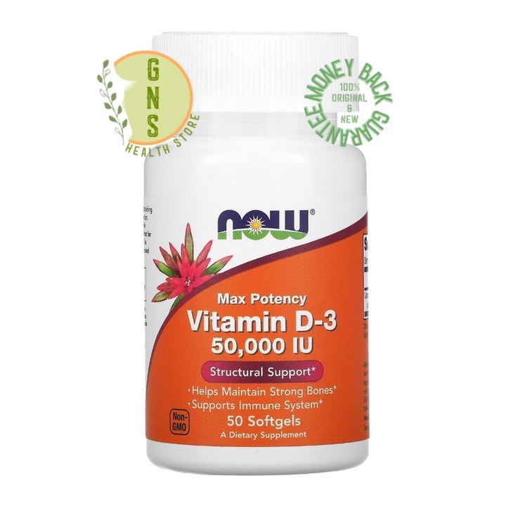 Now Foods Max Potency Vitamin D3 50000 iu 50,000 iu ORIGINAL MADE IN USA