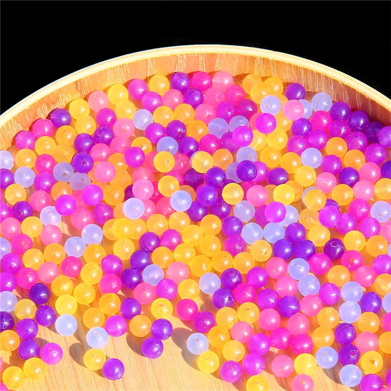 100 Pcs/lot 8 Mm Bulat Bola Ultraviolet Matahari Warna Berubah Longgar Spacer Manik-manik untuk Perhiasan Menandai DIY Pesta Bercahaya Alat Peraga