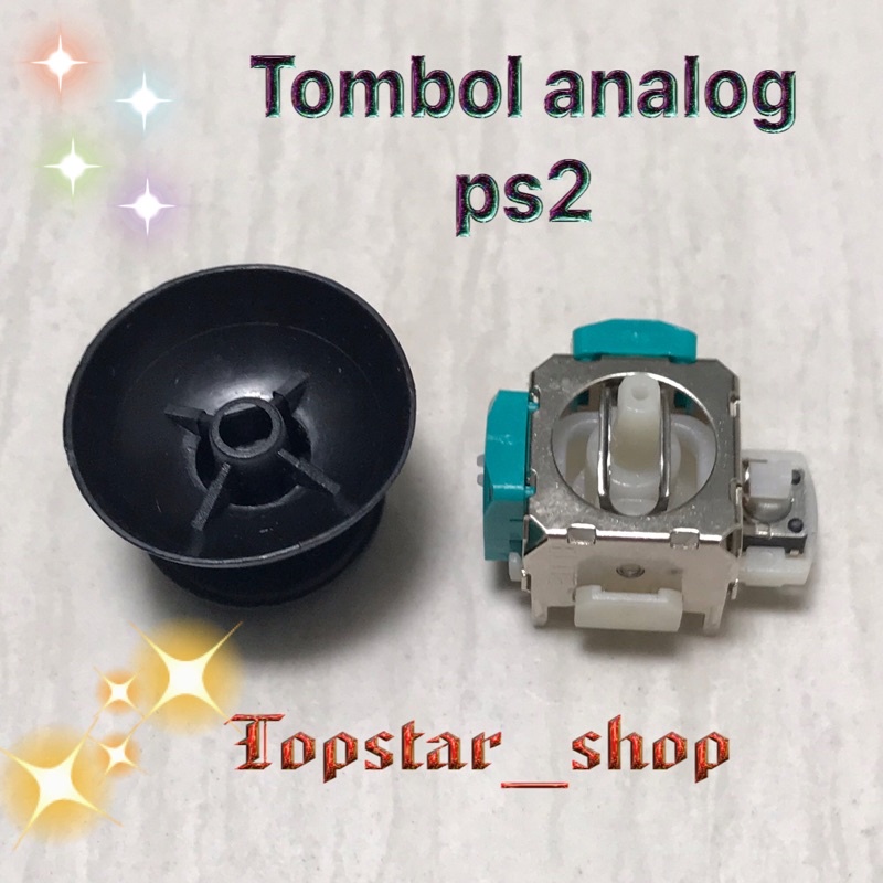 tombol analog plastik stik ps2 ps3 OP //  1 set analog + topi plastik