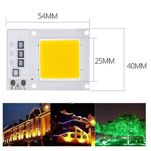 LED COB 30W Langsung Input AC 220v Lampu Sorot Lapangan Tanpa Driver Listrik 30 Watt Putih Warm White kuning