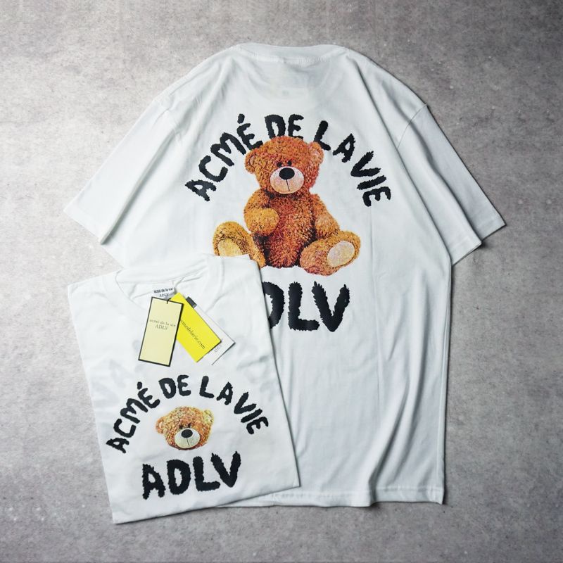 KAOS ADLV - ADLV BENY CULLAR HITAM FULLVARIAN FULLTAG LABEL-ADLV BEAR WHITE