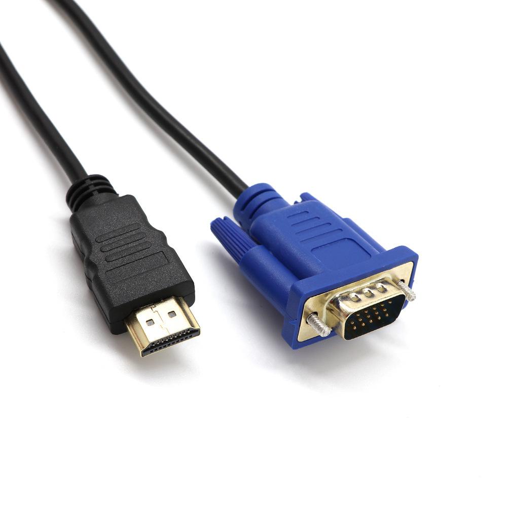 CHOOKYY Kabel Video 1.8M 6FT Kualitas Tinggi Definisi Tinggi Profesional HDMI Ke VGA Untuk HDTV PC Laptop