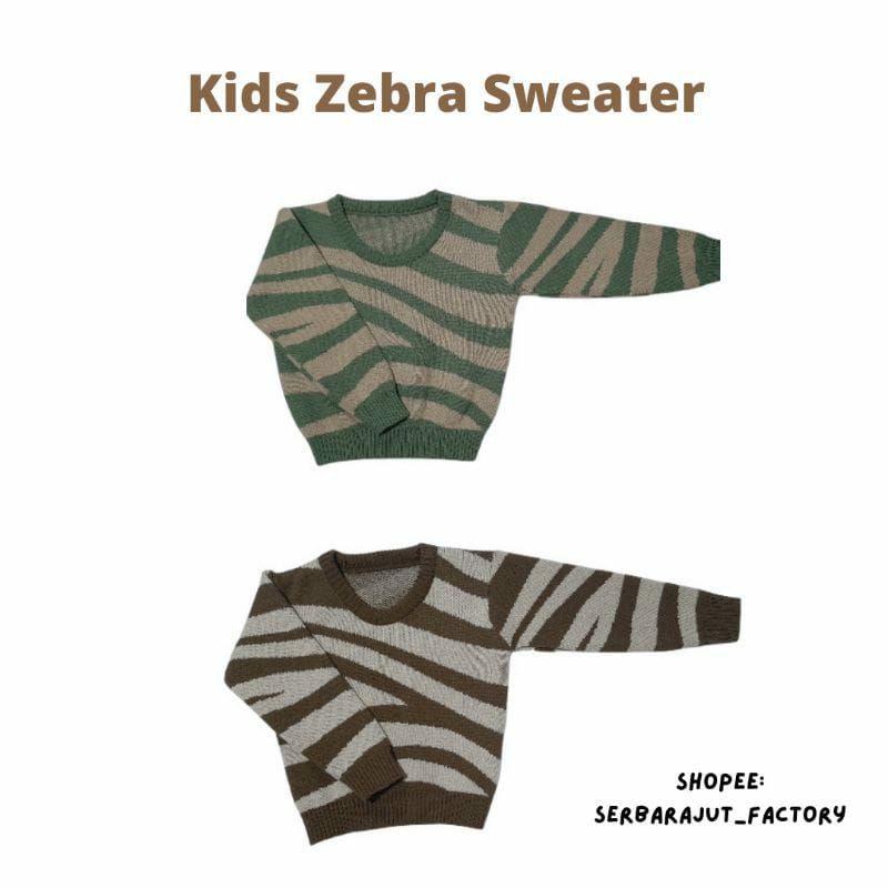 Kids Zebra Sweater Rajut Anak Unisex 2-6th