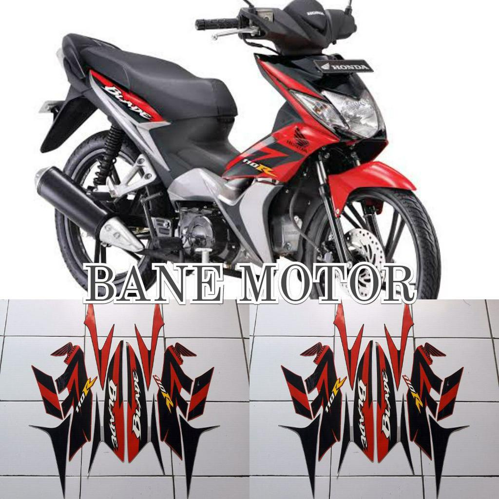 PROMO.. striping Honda Blade 2009 merah hitam - stiker body motor Honda Blade 2009