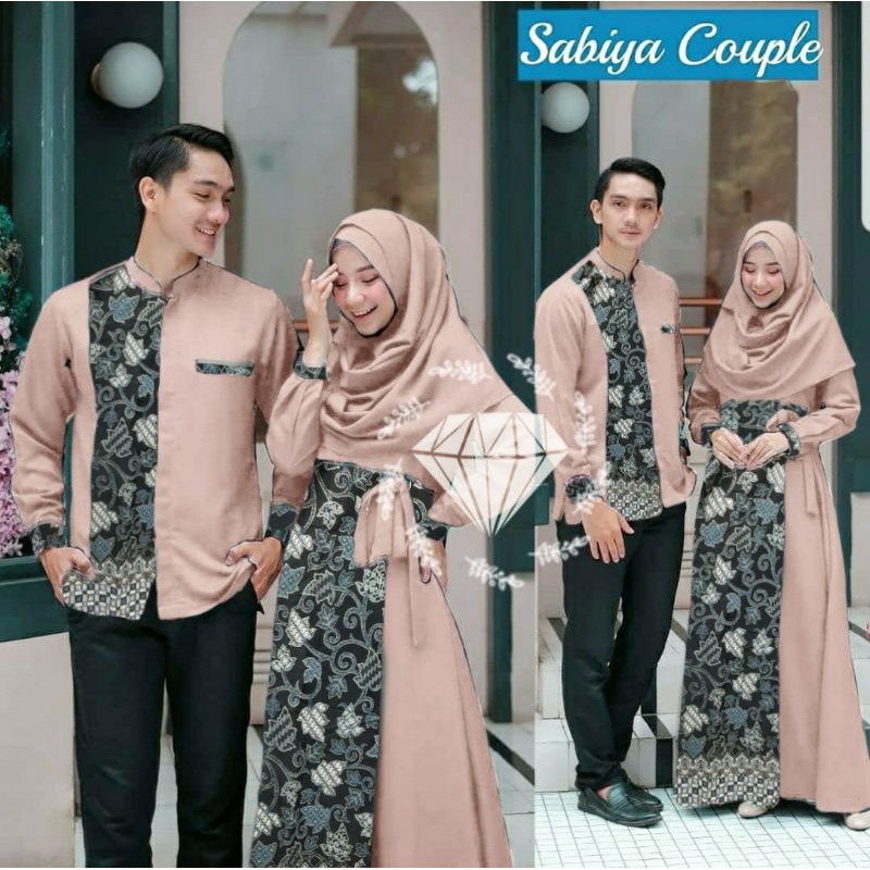 CP SABIYA BATIK, COUPLE PASANGAN, KATUN PRADA MOSCREPE, GAMIS HIJAB MUSLIM, DRESS MAXY, 3 UKURAN