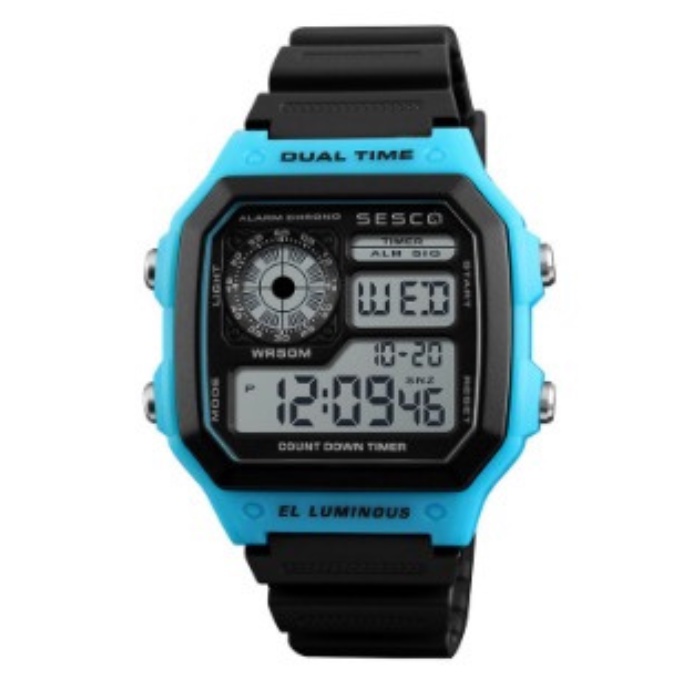 JAM TANGAN PRIA DIGITAL SESCO 1299BK ANTI AIR 50M / JAM TANGAN BAGUS / JAM TANGAN TAHAN AIR