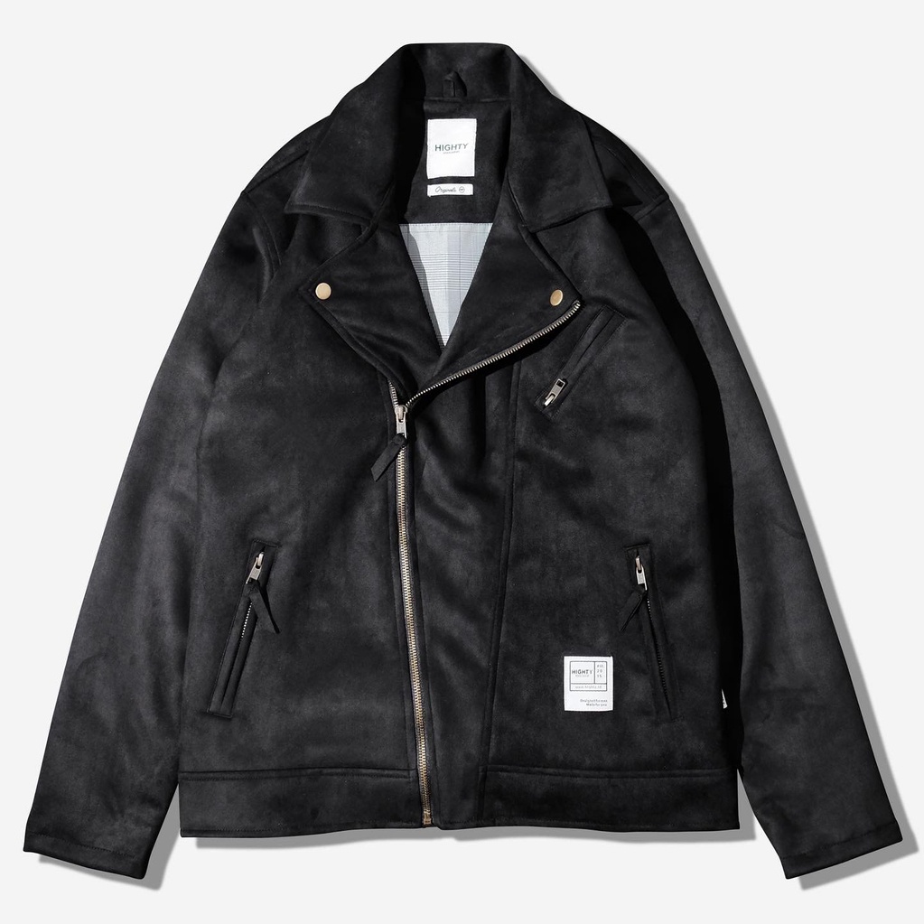 HIGHTY Black Suede Biker Jacket