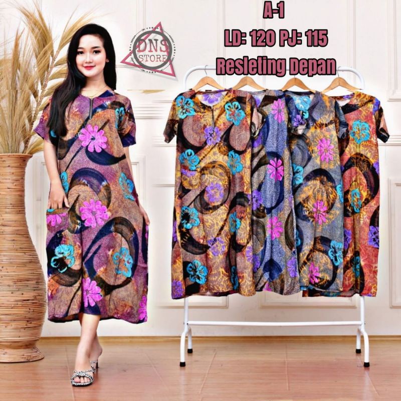 Daster Panjang Selutut Busui Kekinian Non Ruffle TERBARU 2021 DASTER PANJANG RESLETING DEPAN BUSUI