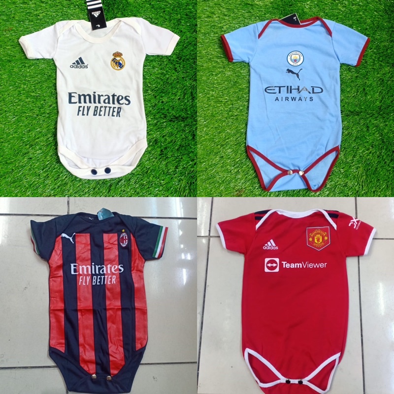 JUMPER BAYI ANAK KIDS / JUMSUIT BABY / JERSEY BAYI BOLA KLUB EROPA / BAJU BOLA ANAK BEST SELLER