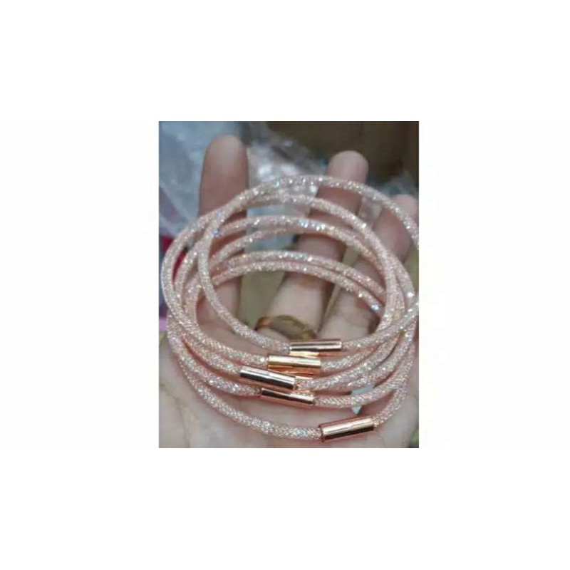 Gelang kawat gliter Polos Fashion g08079