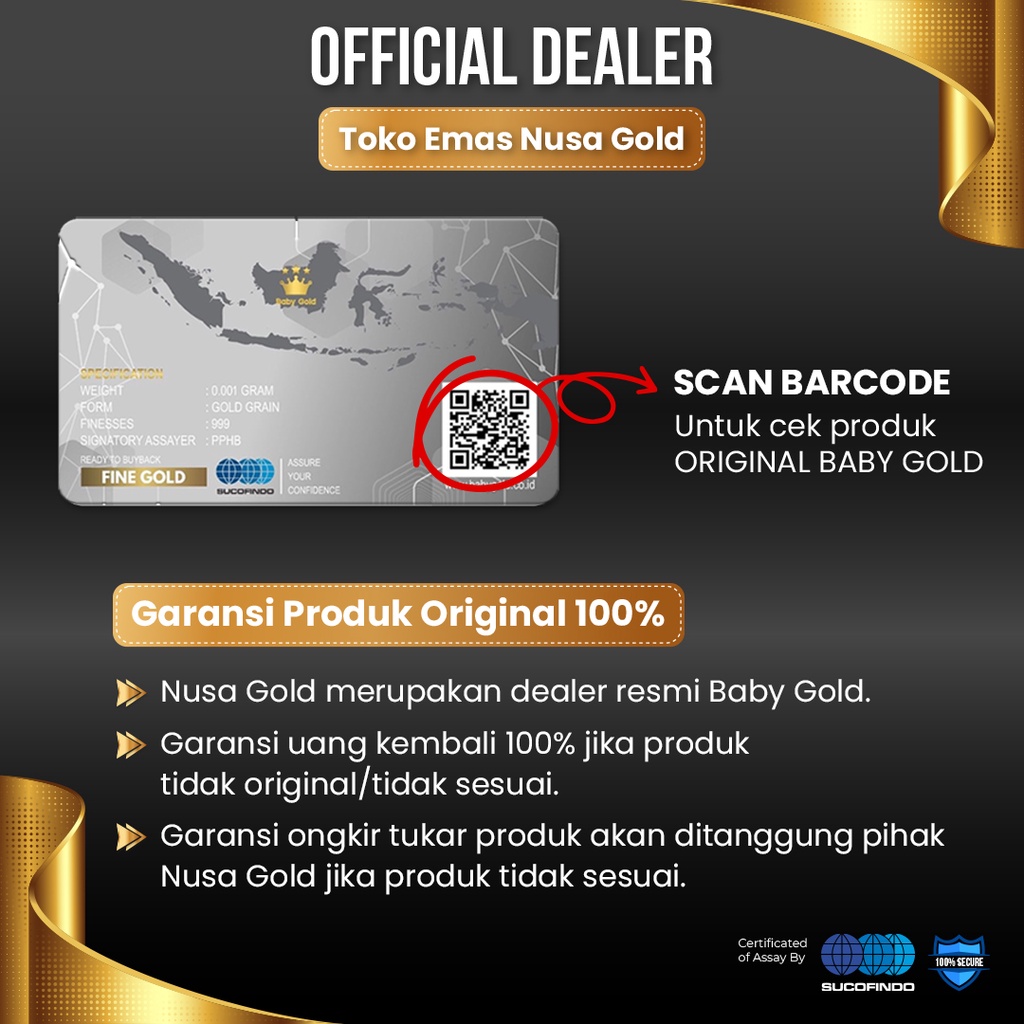 Toko Emas Nusa Gold - Baby Gold 0,001 Gram dan 0,002 Gram - Logam Mulia Emas Mini-2