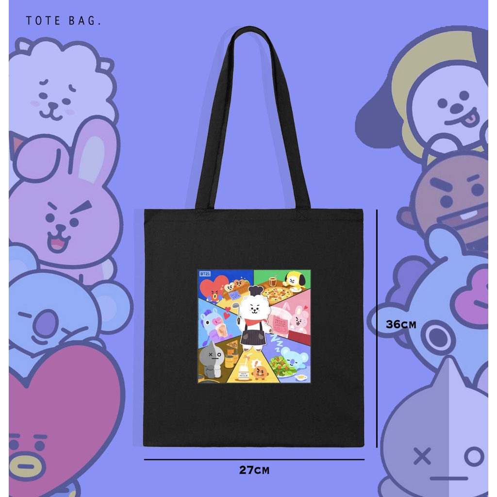 TOTE BAG WANITA KPOP BT21 / KANVAS BEST SELLER / KOREAN STYLE