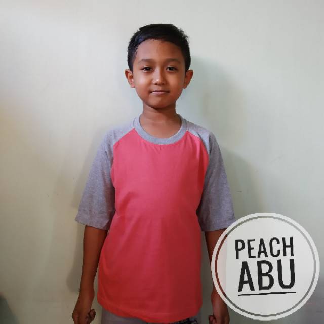 PEACH ABU/ KAOS RAGLAN ANAK