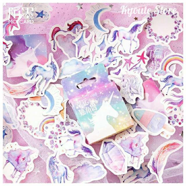 

Sticker Deco Aesthetic Colorful Unicorn Scrapbook DIY Journal Bujo Planner Diary Adhesive