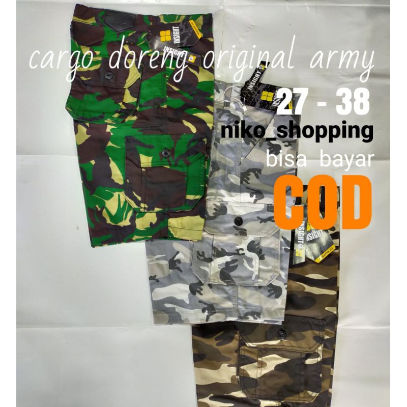 Celana cargo pendek doreng tentara original army
