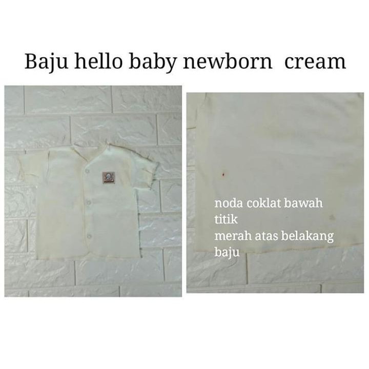 SALE REJECT  baju hello baby newborn cream / baju murah / baju bayi