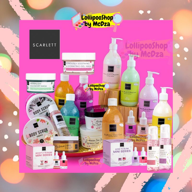 ❤ LollipooShop ❤  SCARLETT Whitening Body Lotion, Shower Scrub, Body Scrub, Serum, Facial Wash, Glow