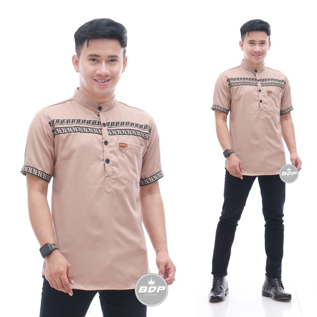 Baju Koko Kurta Dewasa Lengan Pendek Bahan Toyobo Tebal Dan Adem M L XL XXL XXXL