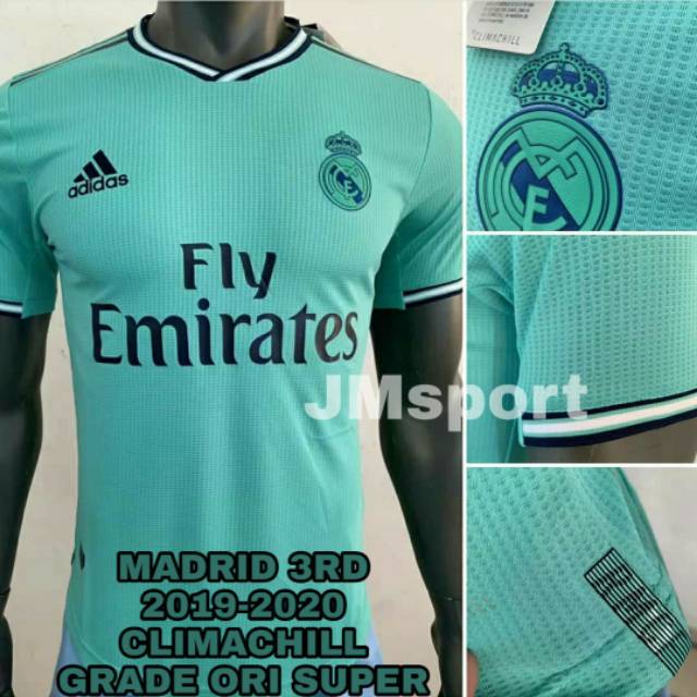 JERSEY BOLA REAL MADRID 3RD CLIMACHILL 2019/20 PLAYER ISSUE GRADE ORIGINAL