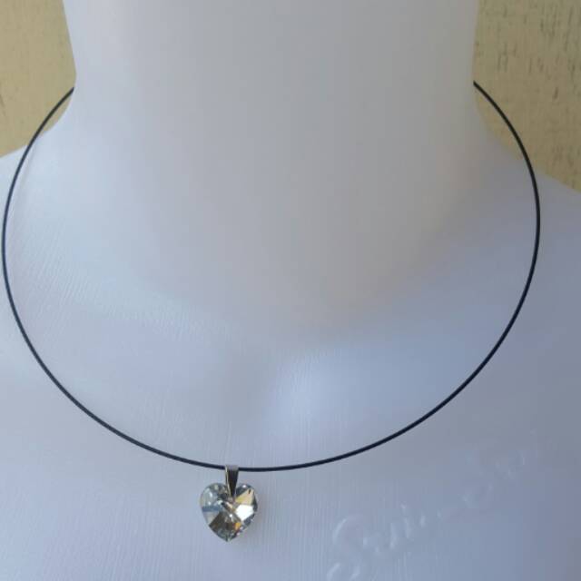 Kalung kawat kaku+liontin love