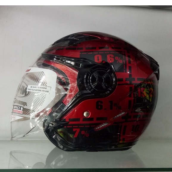 HELM NHK GLADIATOR DRC RED MAROON BLACK ORIGINAL