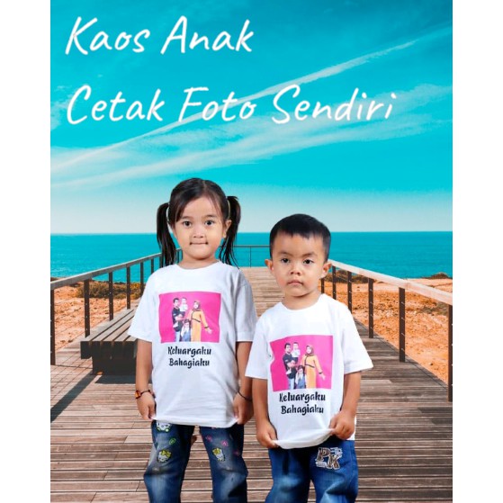 cetak FOTO dan NAMA di kaos bayi dan anak