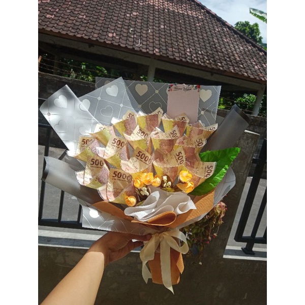 Buket Uang Asli 5000 Murah Bisa Request Nominal | Money Bouquet | Free Kardus