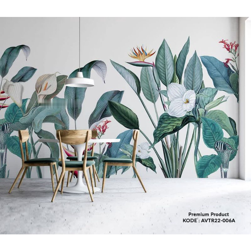 Wallpaper Premium Wallpaper 3D Motif Tropical Wallpaper Custom 3D Motif Tropical Wallpaper Dinding A
