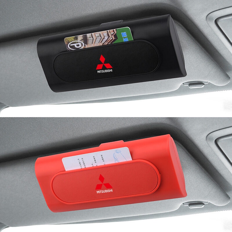 Klip Penyimpanan Kacamata Hitam logo Mitsubishi Triton Outlander Mirage ASX Lancer EVO PAJERO GRANDIS GALANT Xpander Untuk visor Mobil