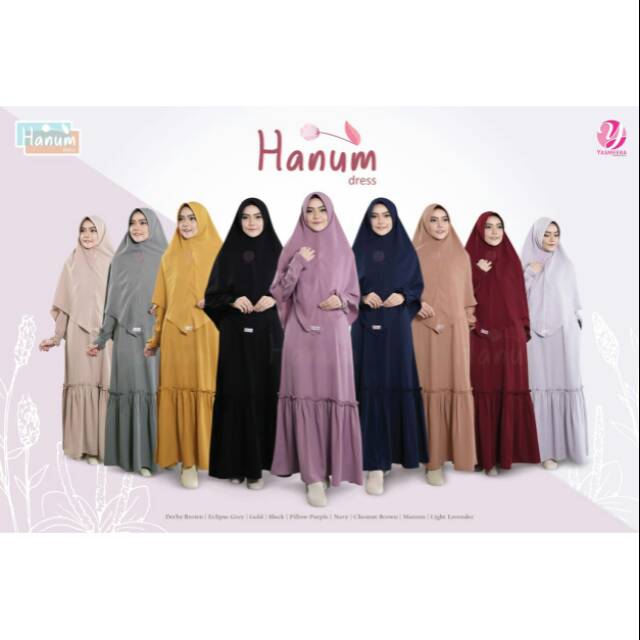 Gamis polos wollycrepe HANUM, gamis rempel, busui, hanya gamis