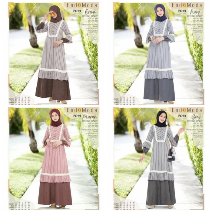 PREMIUM GAMIS PC 93 - ENDOMODA - GAMIS MOTIF WANITA MUSLIM - BROWN, L