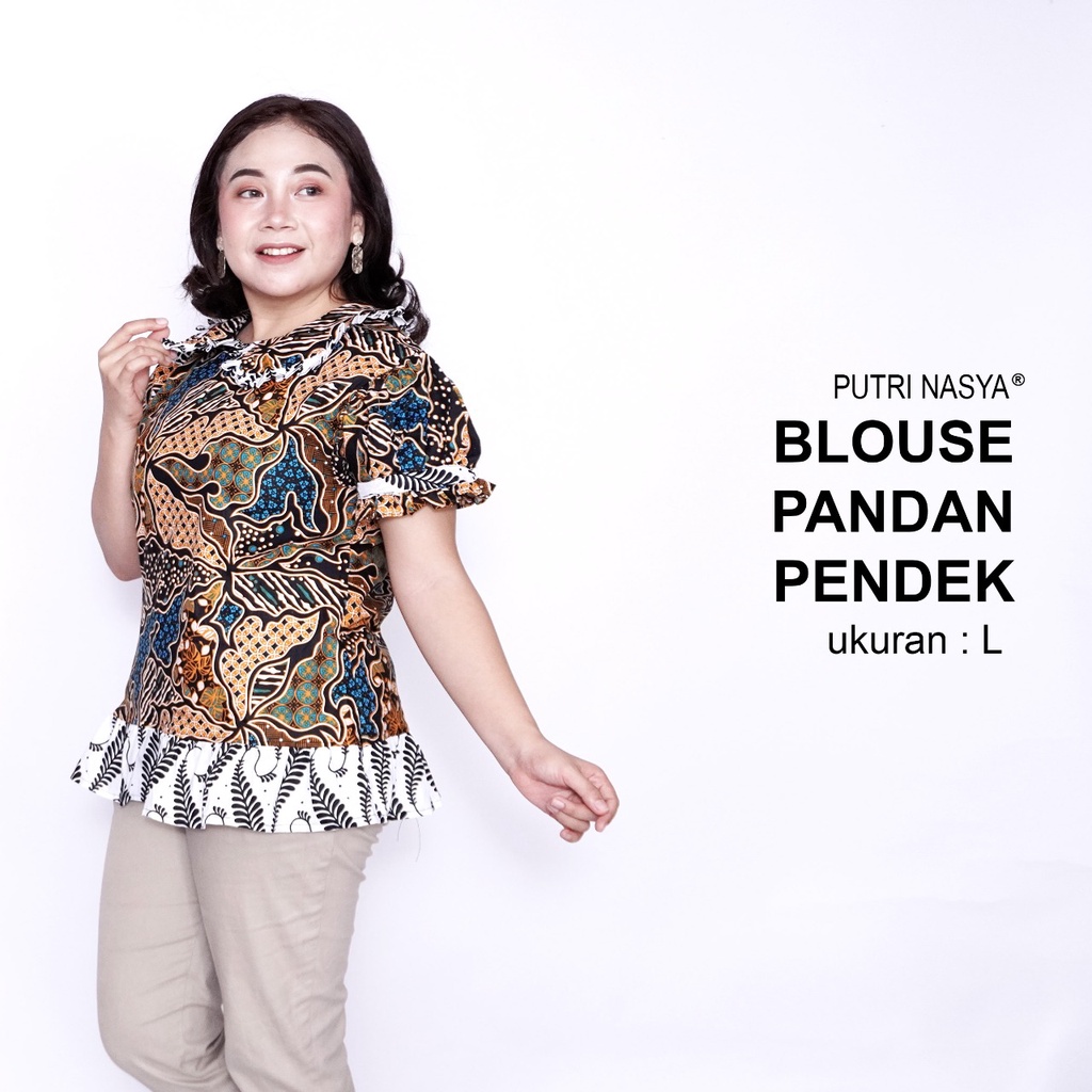 Blouse Batik Big Size LD 140 Wanita Atasan Batik Jumbo S-M-L-XL-2L-3L-4L-5L-6L-7L Model Blus Jumbo Kerja Batik / Blus Batik Big Size Formal Seragam Kantor / Pakaian Batik Kekinian Model Terbaru