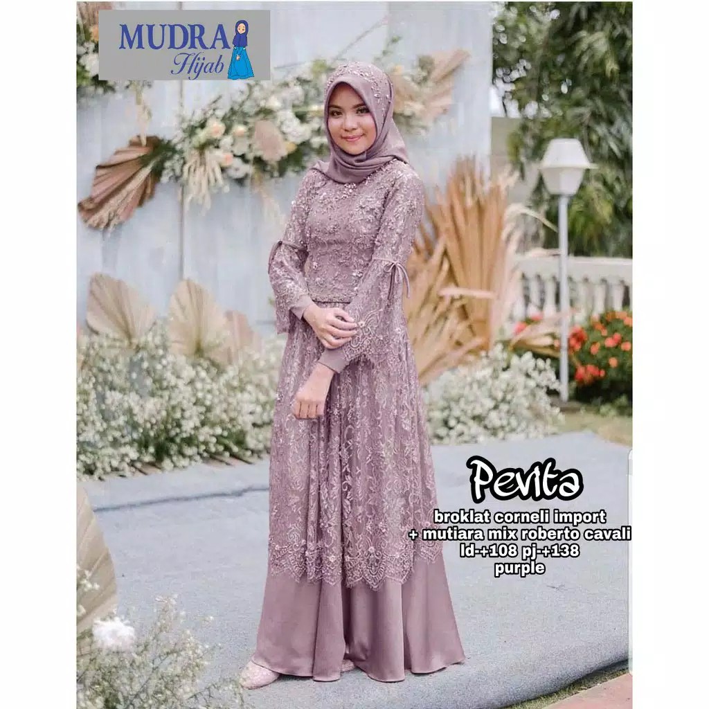 BISA COD - Sandra Syar'i Brukat New 2021 / Set Baju Muslim Brokat New 2020/ Set Dress Brokat / Baju Pesta Brukat 2020 / Gamis Brukat / Baju Pesta / Dress Muslimah / Gamis Syari / Baju Muslim / Outer Muslim /Fashion Muslim Gamis Kekinian Model Terbaru 2021