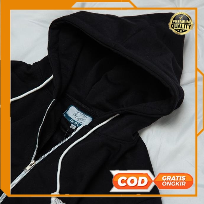 JAKET HODDIE KOREAN STYLE TERPOPULER // Hoodieku Zipper Hitam