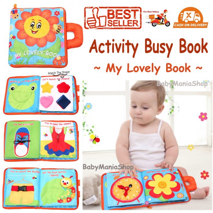 Buku Kain Edukasi Sensory Soft Book Activity Busy Cloth Book Buku Bayi Anak Softbook Lullaby