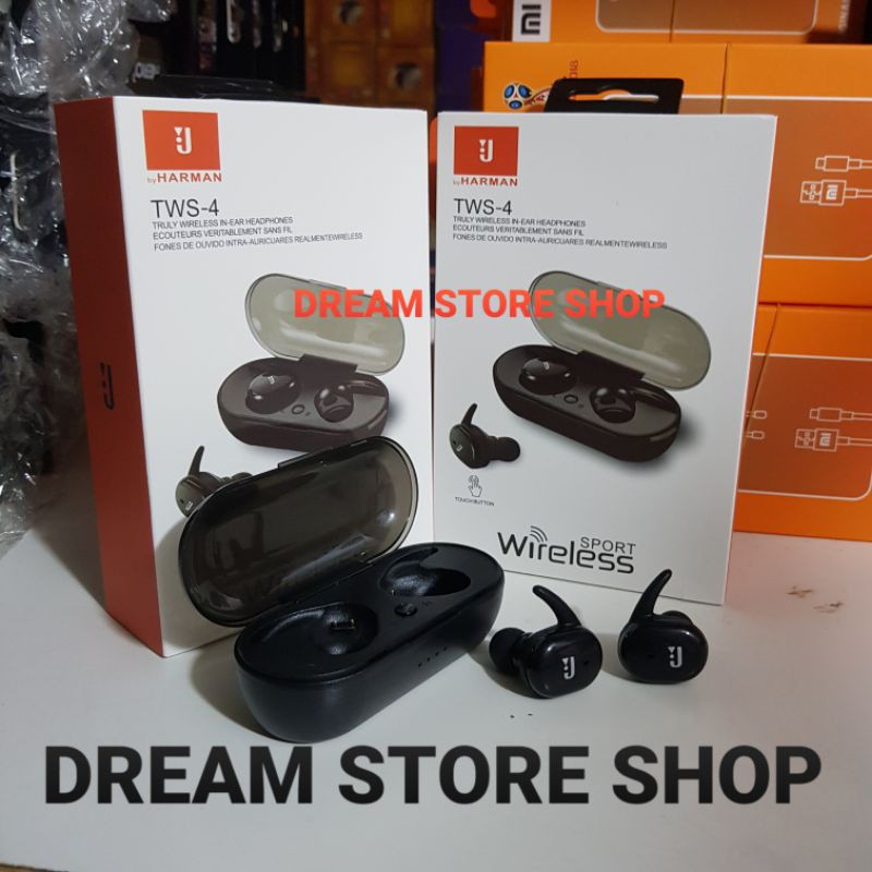 Earphone Bluetooth TWS4 Sport Wirelles Headset Super Bass