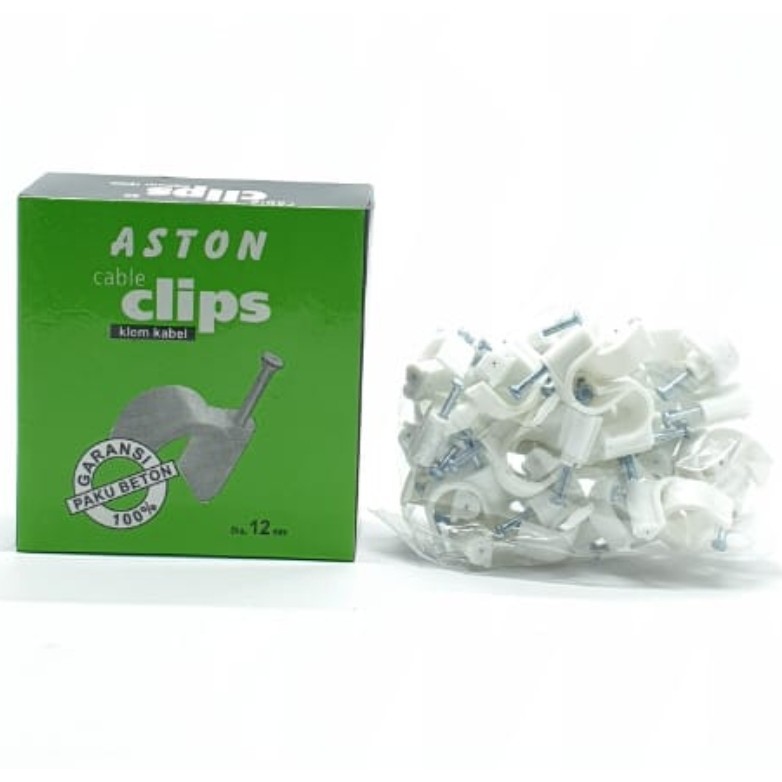 Aston 12mm Klem Kabel Paku Beton Garansi 100% 50 Pcs