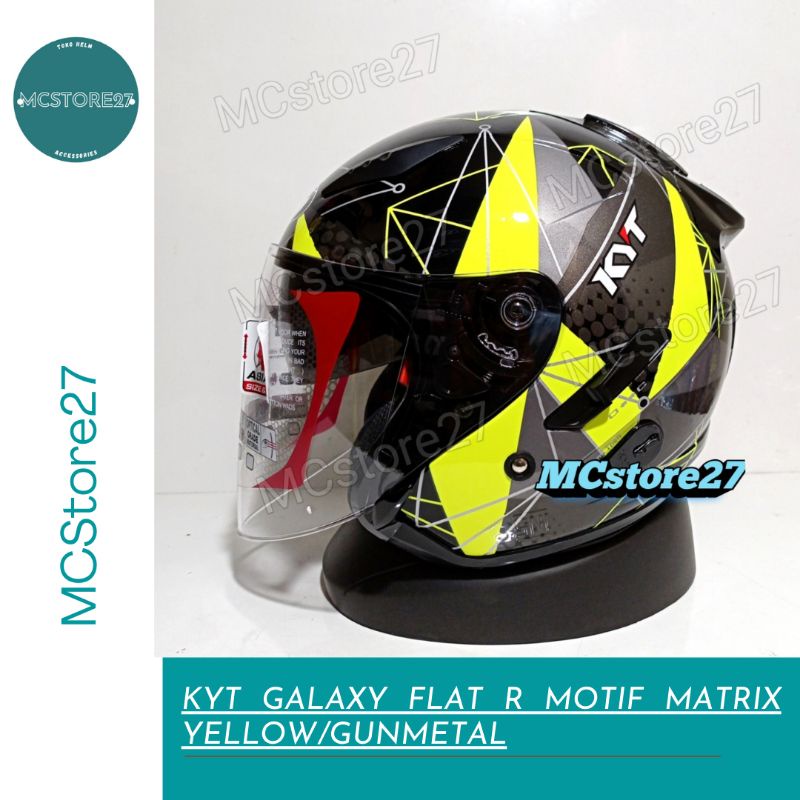 HELM KYT GALAXY MOTIF MATRIX BLACK YELLOW GUNMETAL