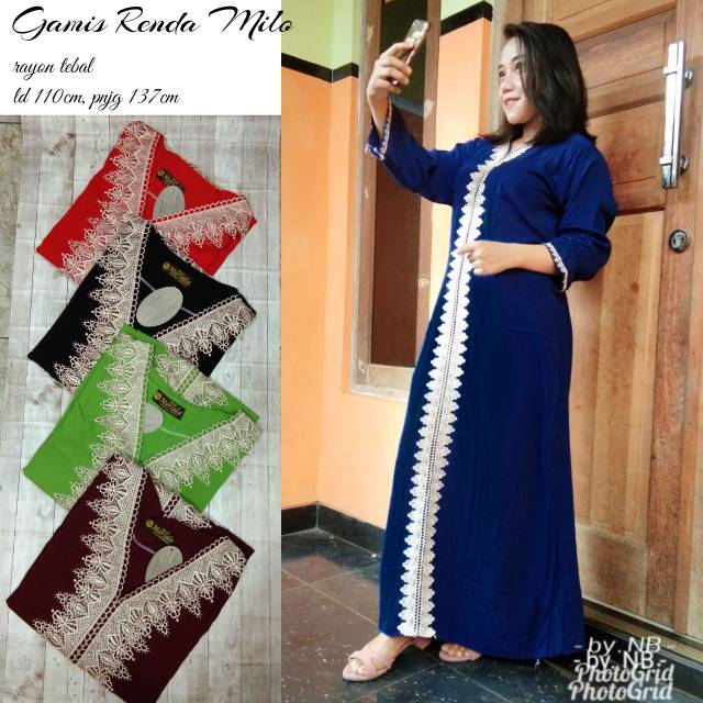 Gamis renda milo